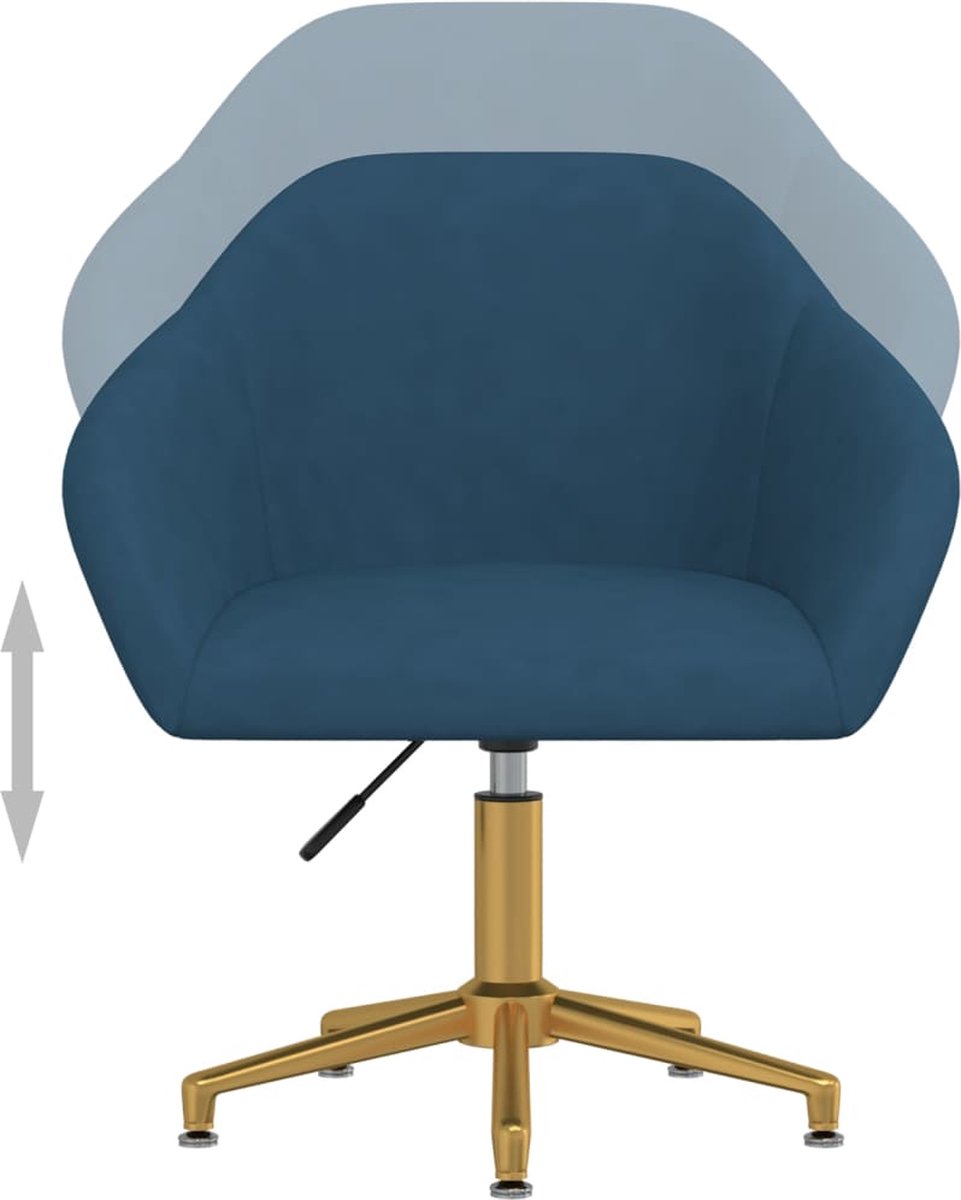 Vidaxl Eetkamerstoelen Draaibaar 2 St Fluweel - Blauw