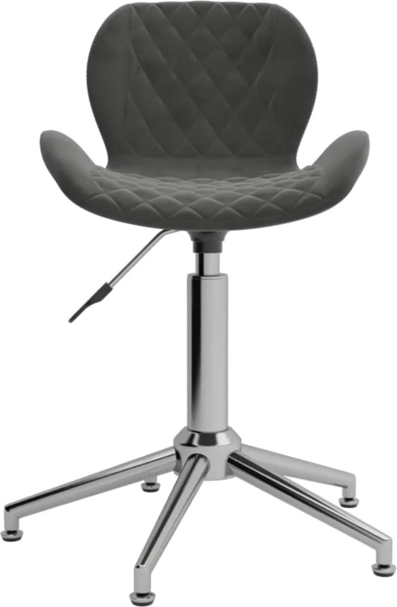 Vidaxl Eetkamerstoelen Draaibaar 2 St Fluweel Donker - Grijs