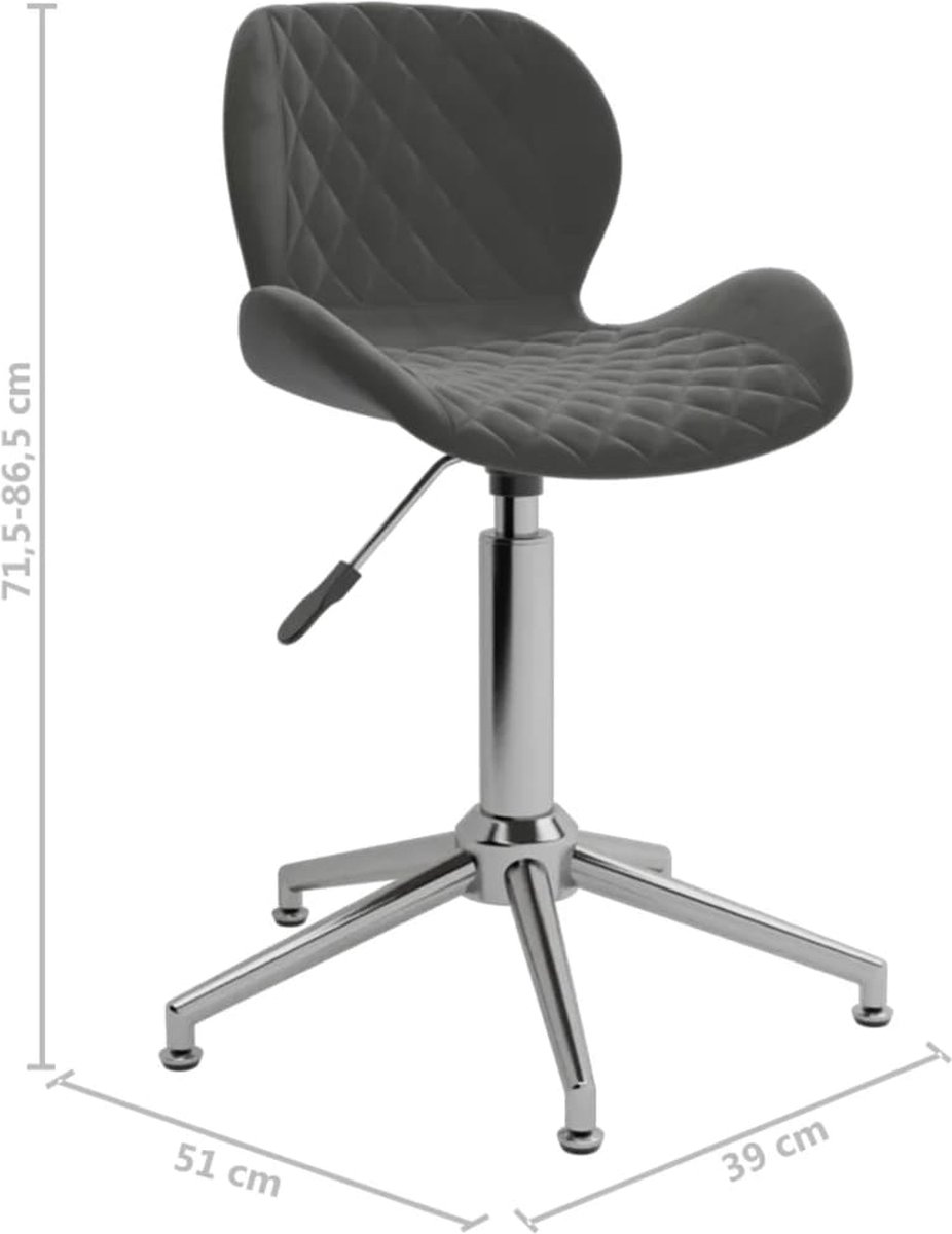 Vidaxl Eetkamerstoelen Draaibaar 2 St Fluweel Donker - Grijs