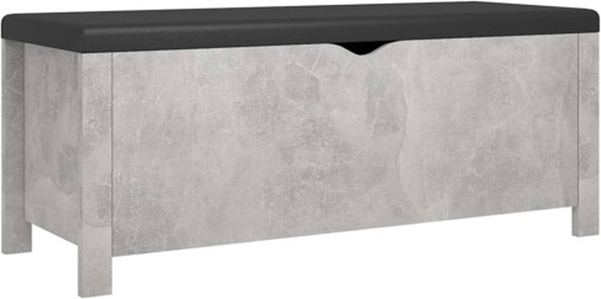 Vidaxl Opbergbox Met Kussen 105x40x45 Cm Spaanplaat Beton - Gris