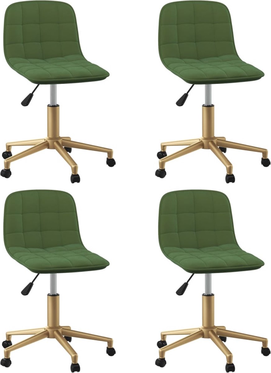 Vidaxl Eetkamerstoelen Draaibaar 4 St Fluweel Donker - Groen