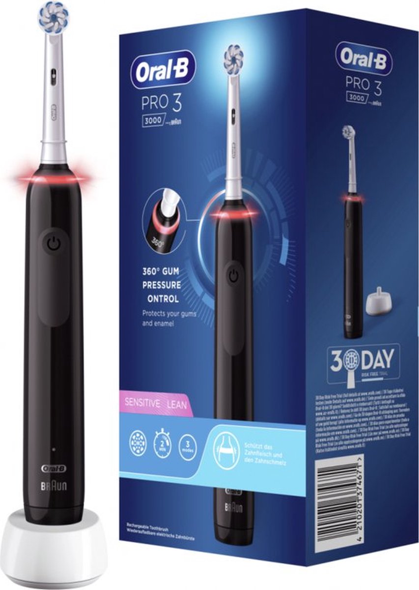 Oral B Pro 3 3000 Black - Elektrische Tandenborstel - Zwart