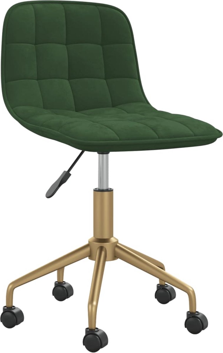 Vidaxl Eetkamerstoelen Draaibaar 2 St Fluweel Donker - Groen