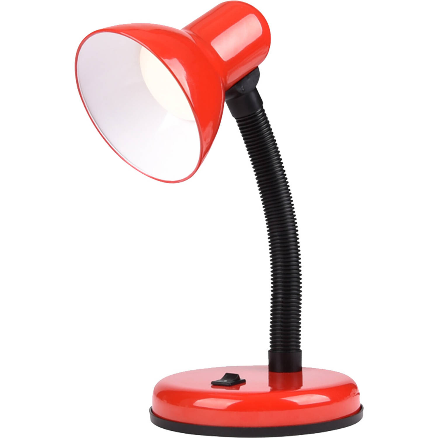 BES LED Led Bureaulamp - Velvin Brin - E27 Fitting - Aan/uit Schakelaar - Flexibele Arm - Rood