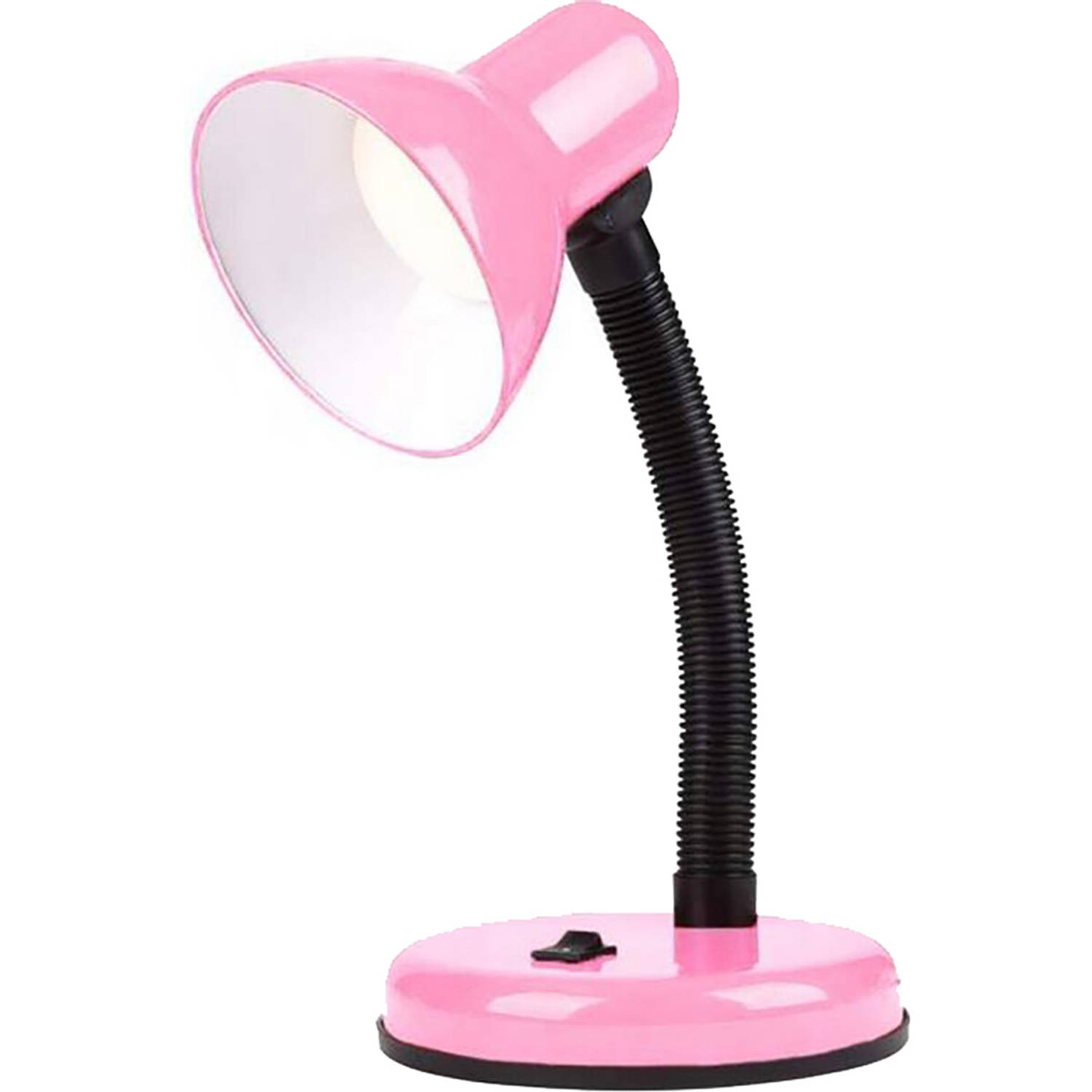 BES LED Led Bureaulamp - Velvin Brin - E27 Fitting - Aan/uit Schakelaar - Flexibele Arm - Roze