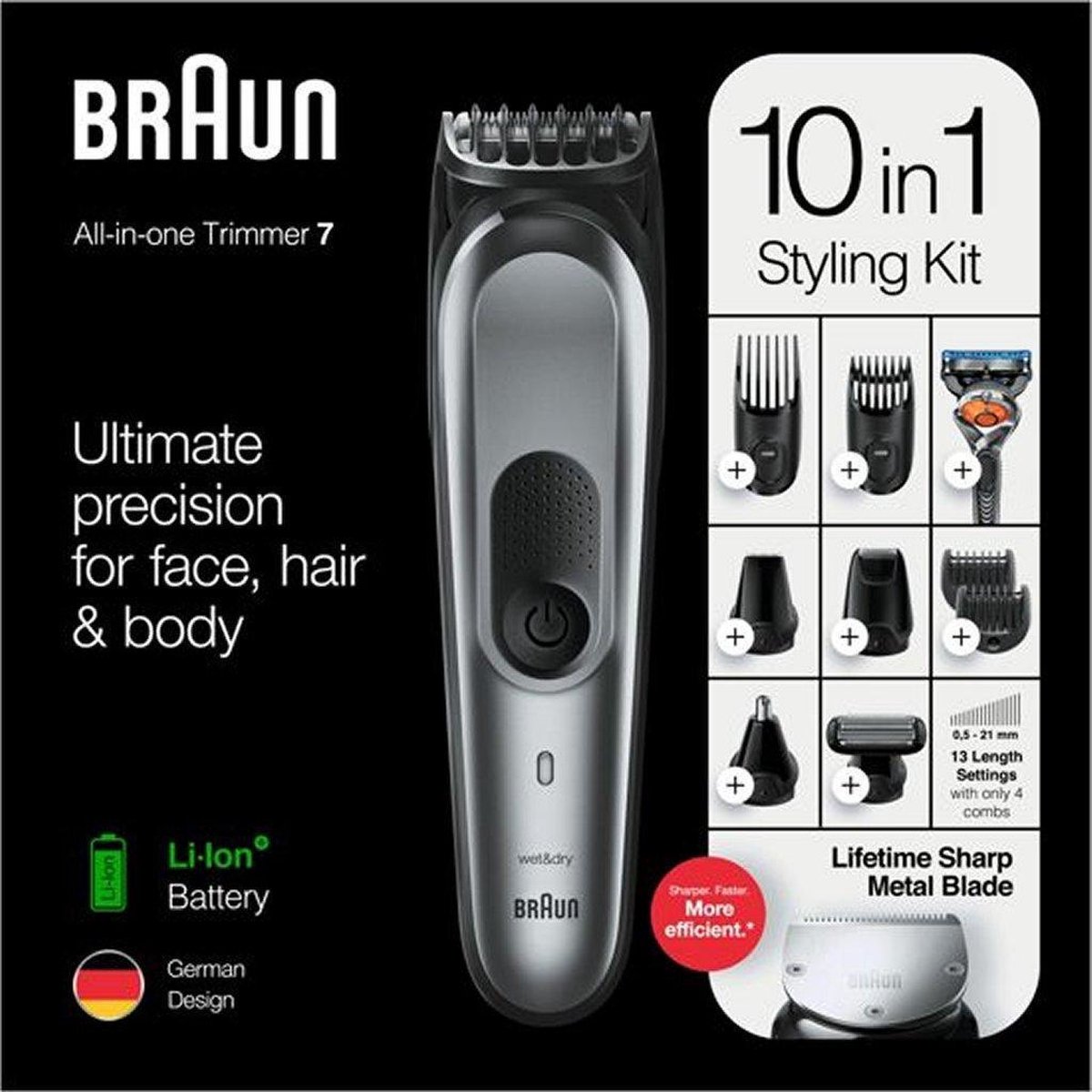 Braun Mgk7221- Baardtrimmer - Grijs