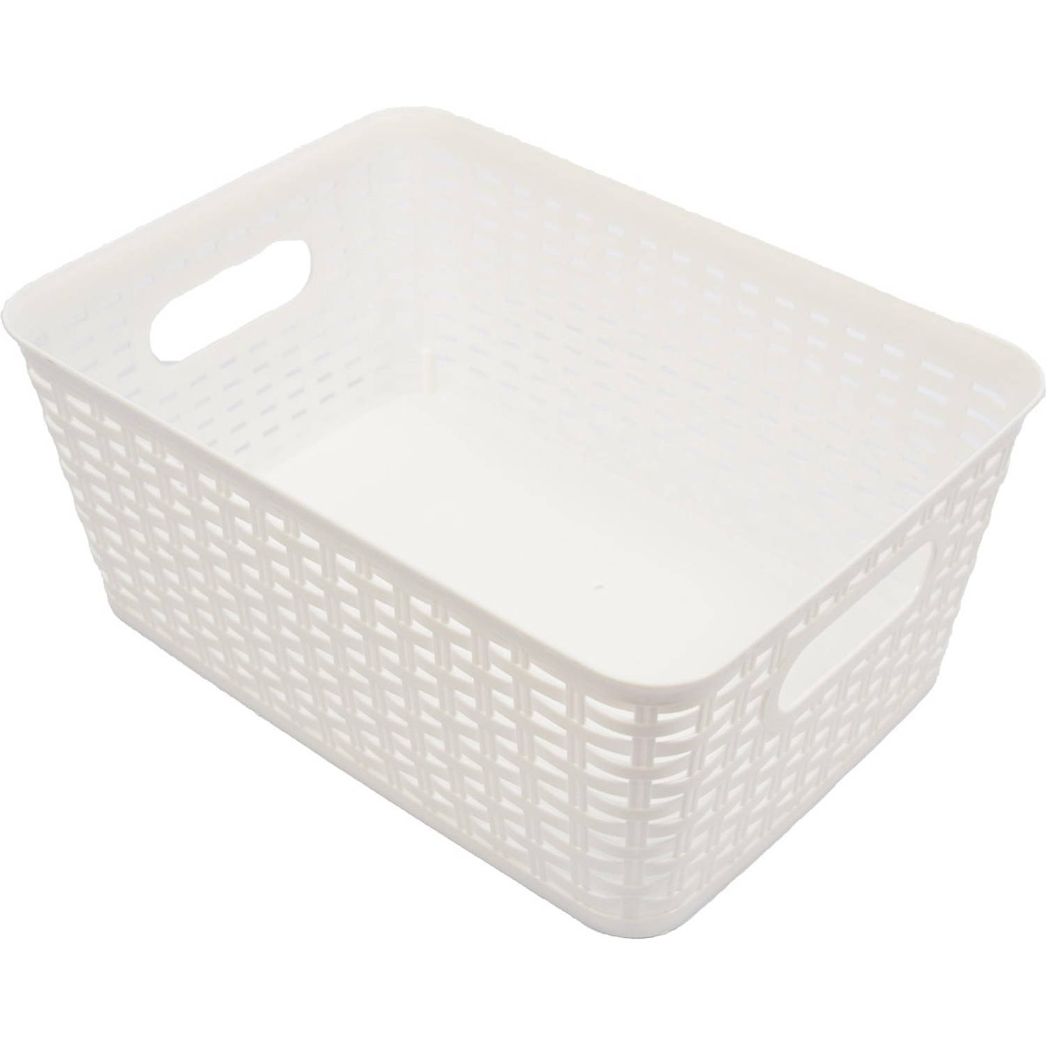 Opbergmand Mand Rattan 36x26x15cm Wit