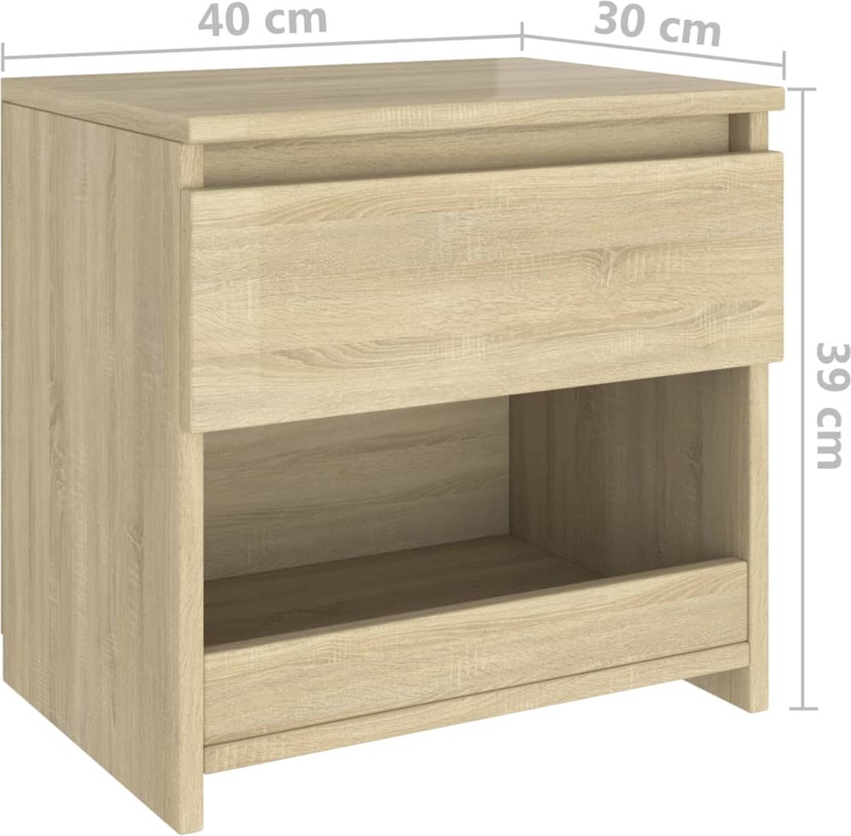 Vidaxl Nachtkastjes 2 St 40x30x39 Cm Spaanplaat Sonoma Eikenkleurig - Bruin