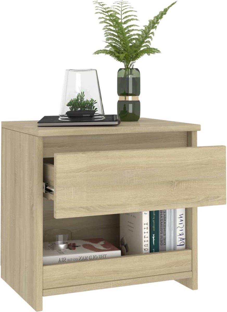 Vidaxl Nachtkastjes 2 St 40x30x39 Cm Spaanplaat Sonoma Eikenkleurig - Bruin