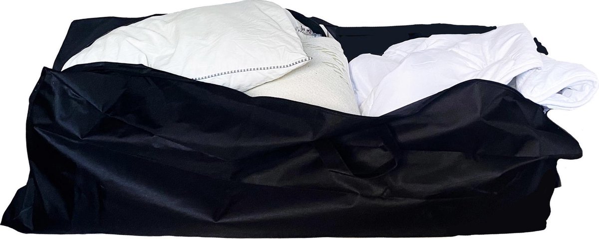 CUHOC - Beddengoed / Dekbed Opbergtas - Waterdicht - Met Handvatten - 125x32x50 Cm. - Zwart