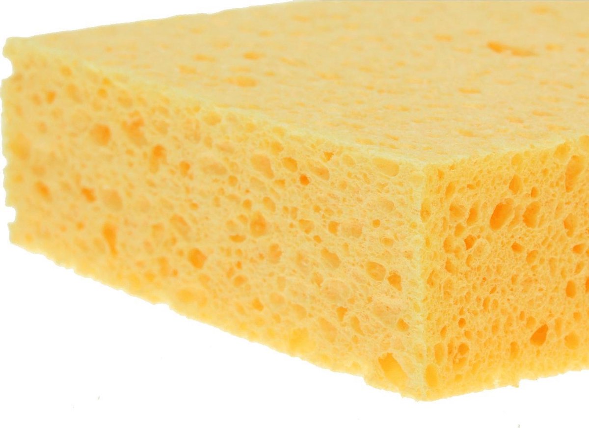 Sorbo 1x Viscose Sponzen/schoonmaaksponzen 14 Cm - Sponzen - Geel