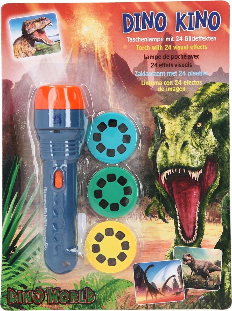 Depesche Projectiezaklamp Dino World/oranje 4-delig - Blauw