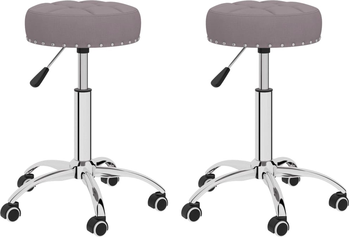 Vidaxl Eetkamerstoelen 2 St Draaibaar Stof Taupe