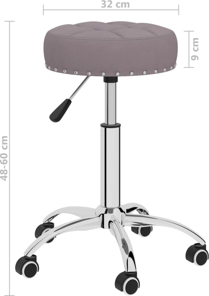 Vidaxl Eetkamerstoelen 2 St Draaibaar Stof Taupe