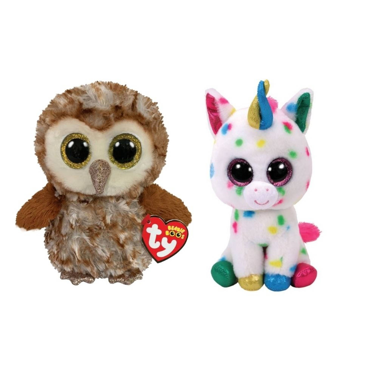 ty - Knuffel - Beanie Boo&apos;s - Percy Owl & Harmonie Unicorn