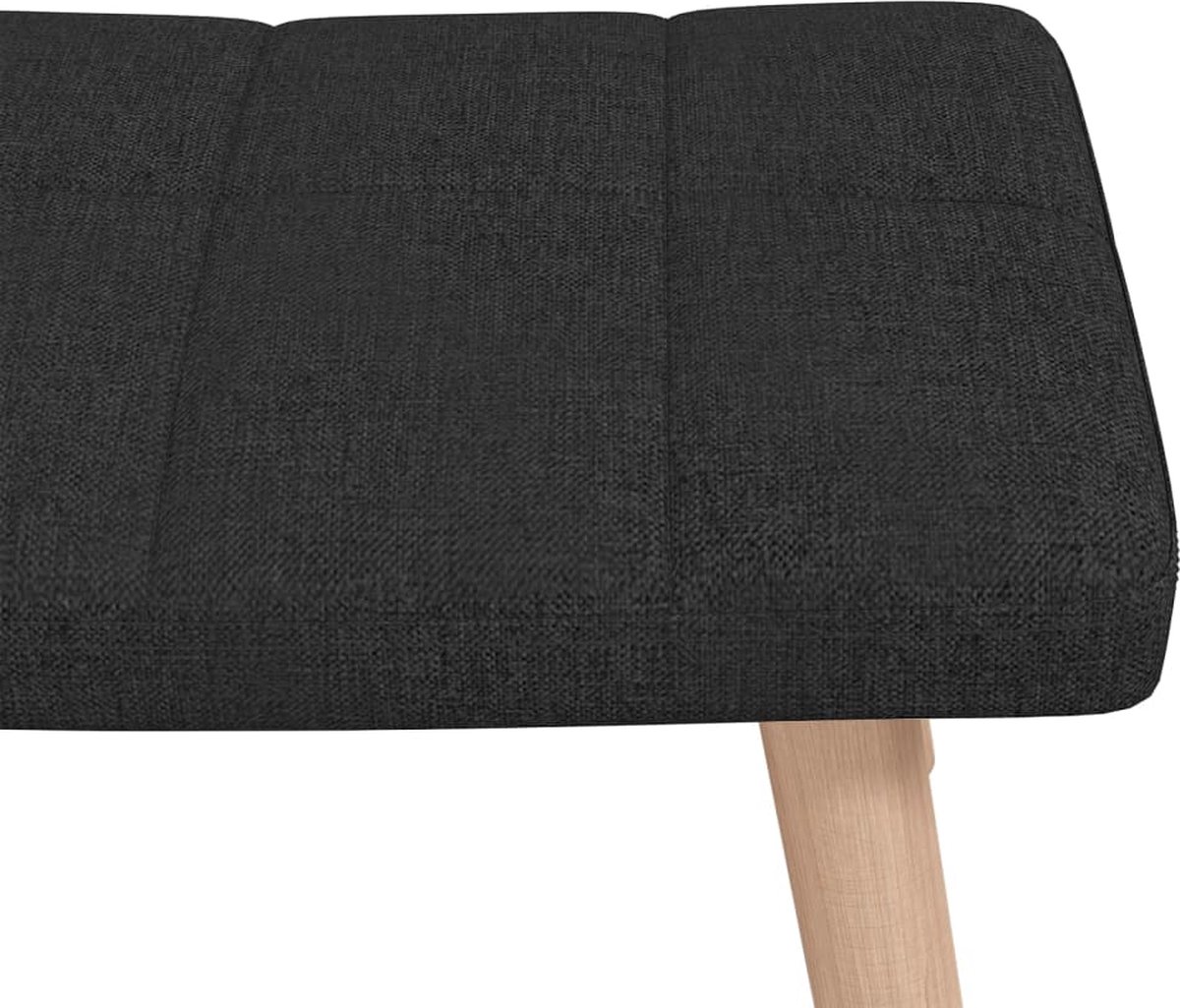 Vidaxl Schommelstoel Met Voetenbank Stof - Zwart