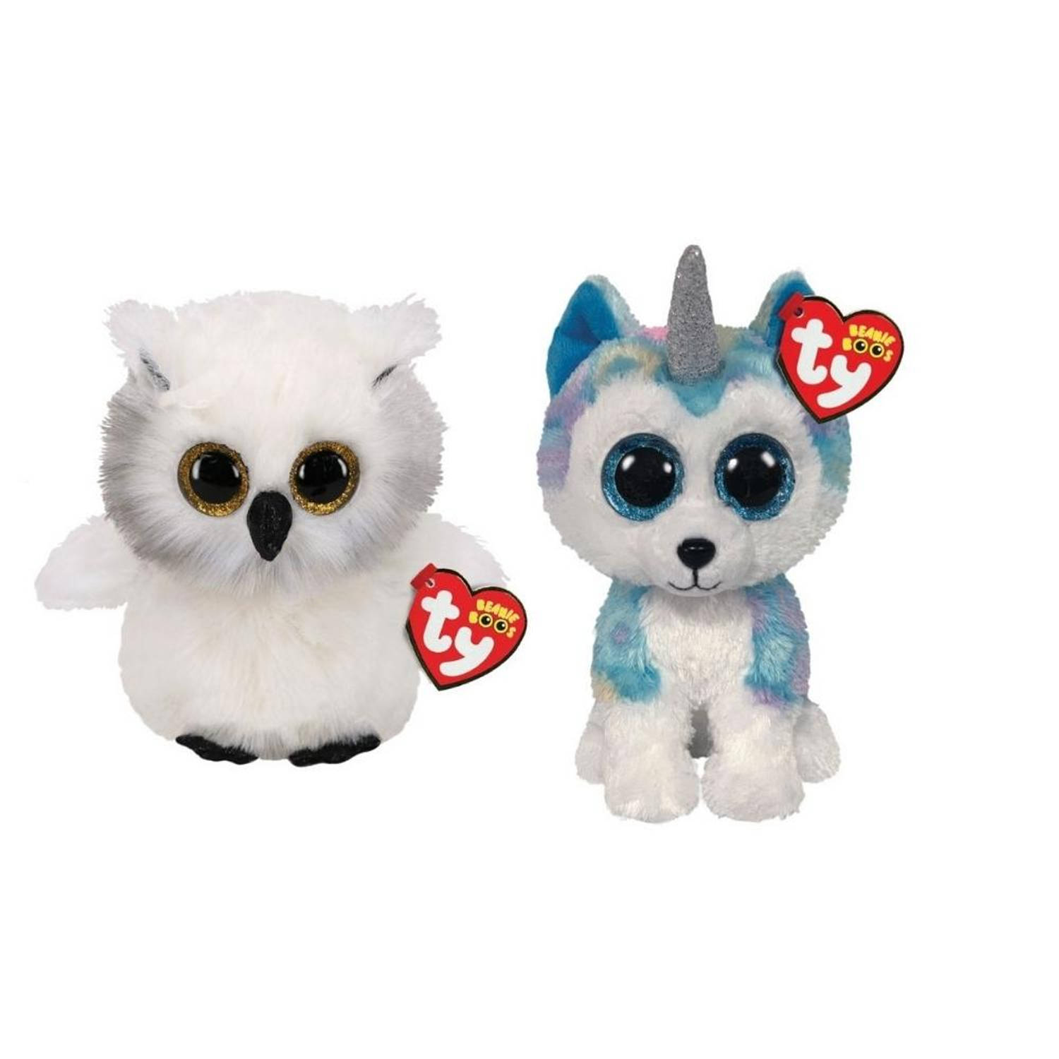 ty - Knuffel - Beanie Boo&apos;s - Ausitin Owl & Helena Husky