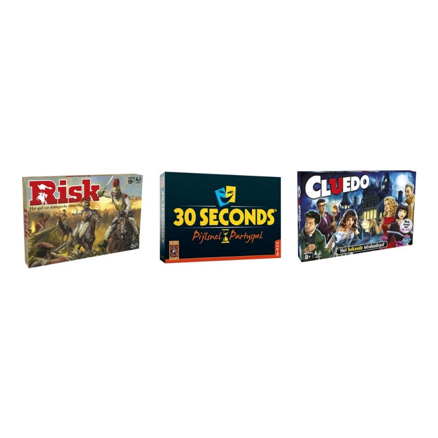 Hasbro Spellenbundel - 3 Stuks - Risk & 30 Seconds & Cluedo