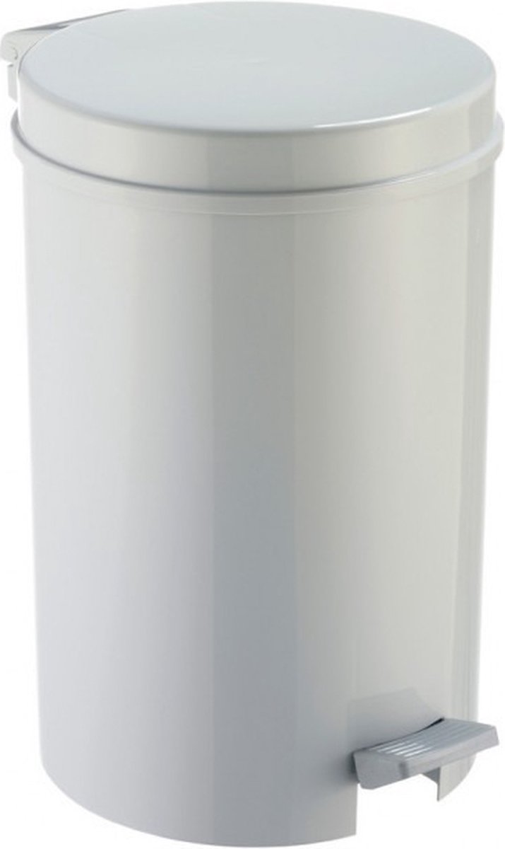 Sunware 1x Grijze Pedaalemmer/vuilnisbak 39 Cm 12 Liter - Afvalemmers Badkamer/toilet/keuken - Grijs