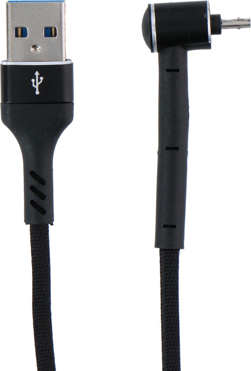 Grundig Usb-kabel - 3-in-1: Oplaadkabel, Datakabel En Telefoonstandaard - Micro-usb/ Usb-a - 1 Meter - Zwart