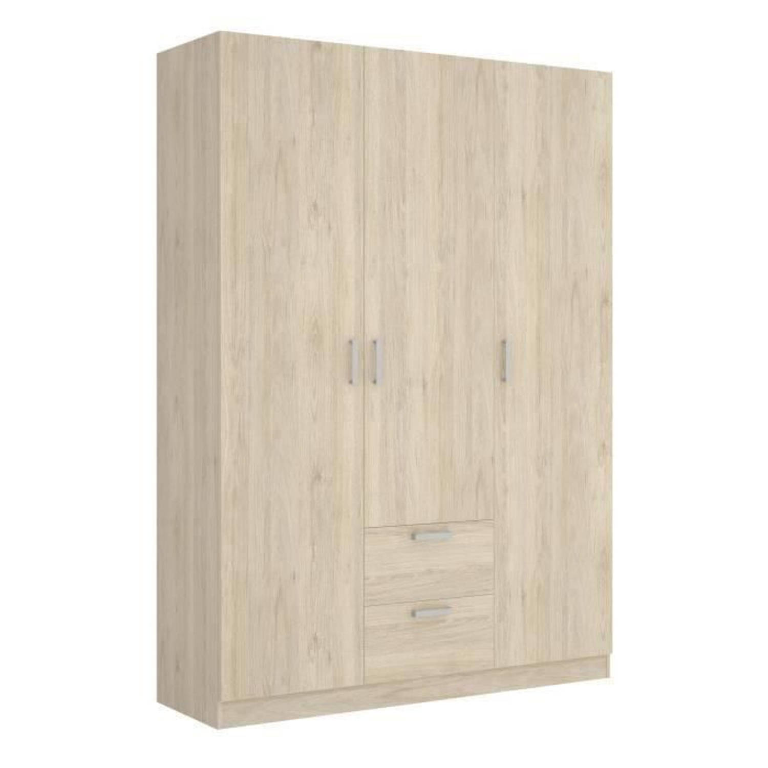 Cstore Kleerkast 3 Deuren + 2 Lades - Eiken Decor - L 150 X D 52 X H 215 Cm - Maxi