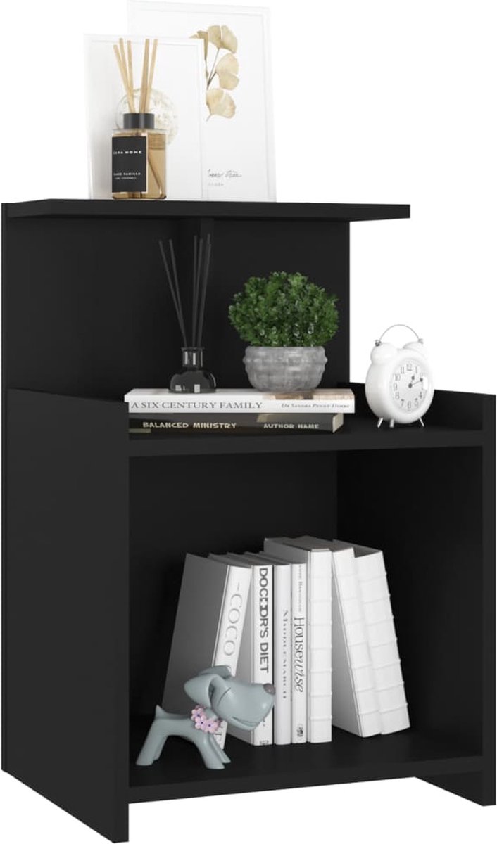 Vidaxl Nachtkastjes 2 St 40x35x60 Cm Spaanplaat - Zwart