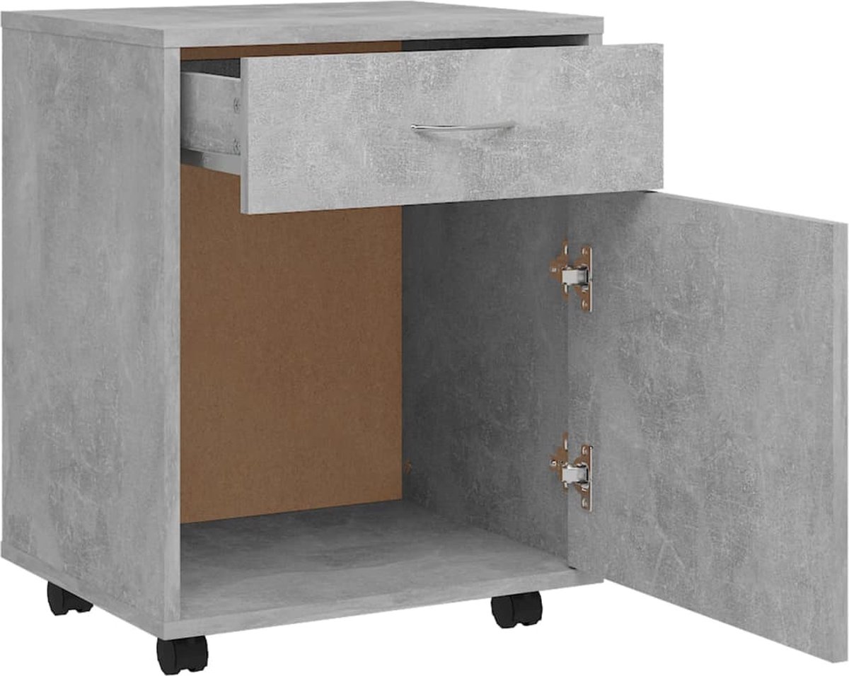 Vidaxl Kast Verrijdbaar 45x38x54 Cm Spaanplaat Beton - Grijs