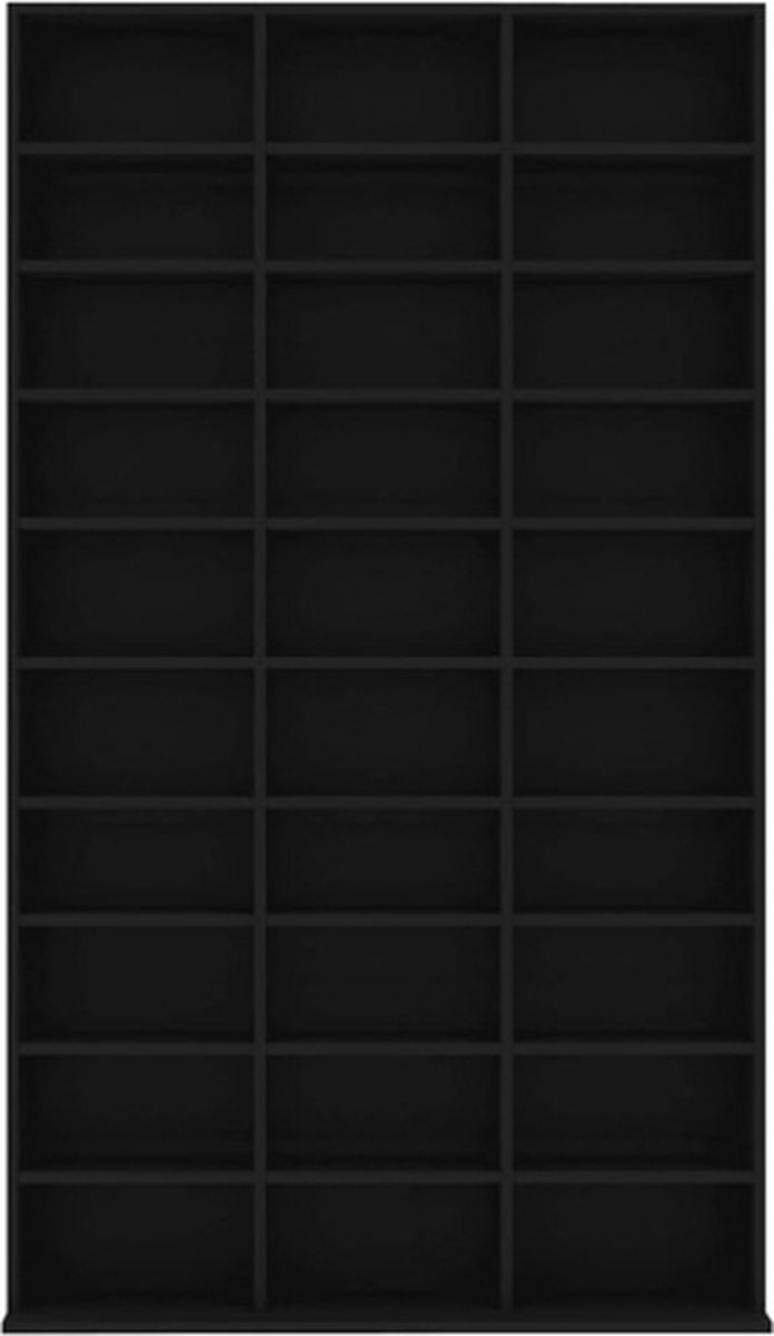 Vidaxl Cd-kast 102x23x177,5 Cm Spaanplaat - Zwart