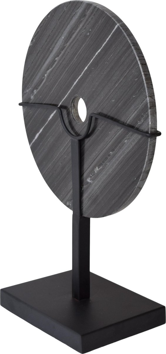 Loft42 Circle Ornament Op Voet Marmer Ø30cm - Zwart