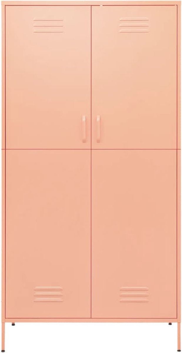 Vidaxl Kledingkast 90x50x180 Cm Staal - Roze