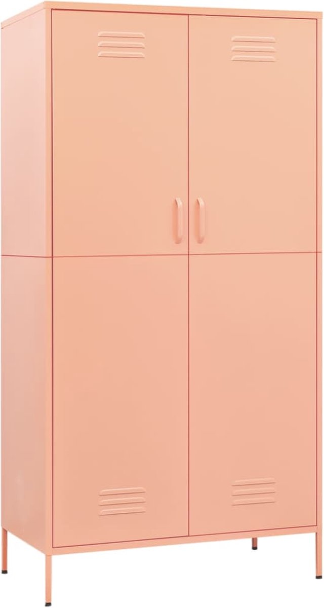 Vidaxl Kledingkast 90x50x180 Cm Staal - Roze
