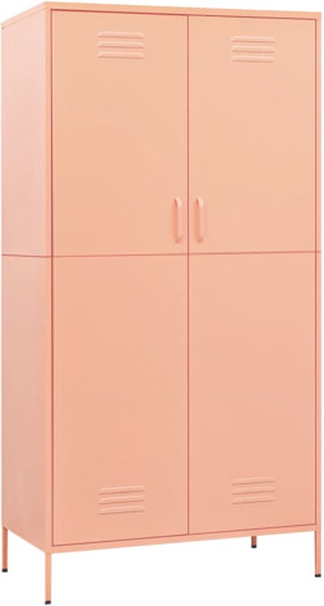 Vidaxl Kledingkast 90x50x180 Cm Staal - Roze