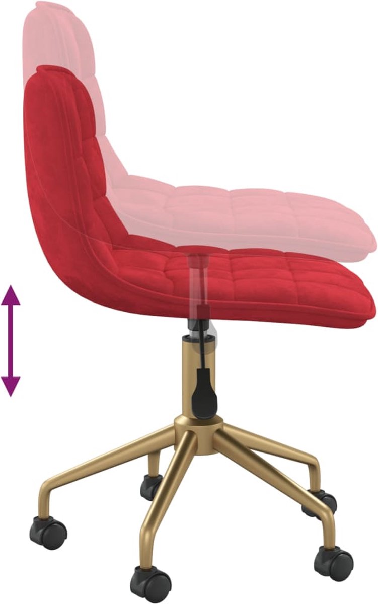 Vidaxl Eetkamerstoelen Draaibaar 2 St Fluweel Wijn - Rood