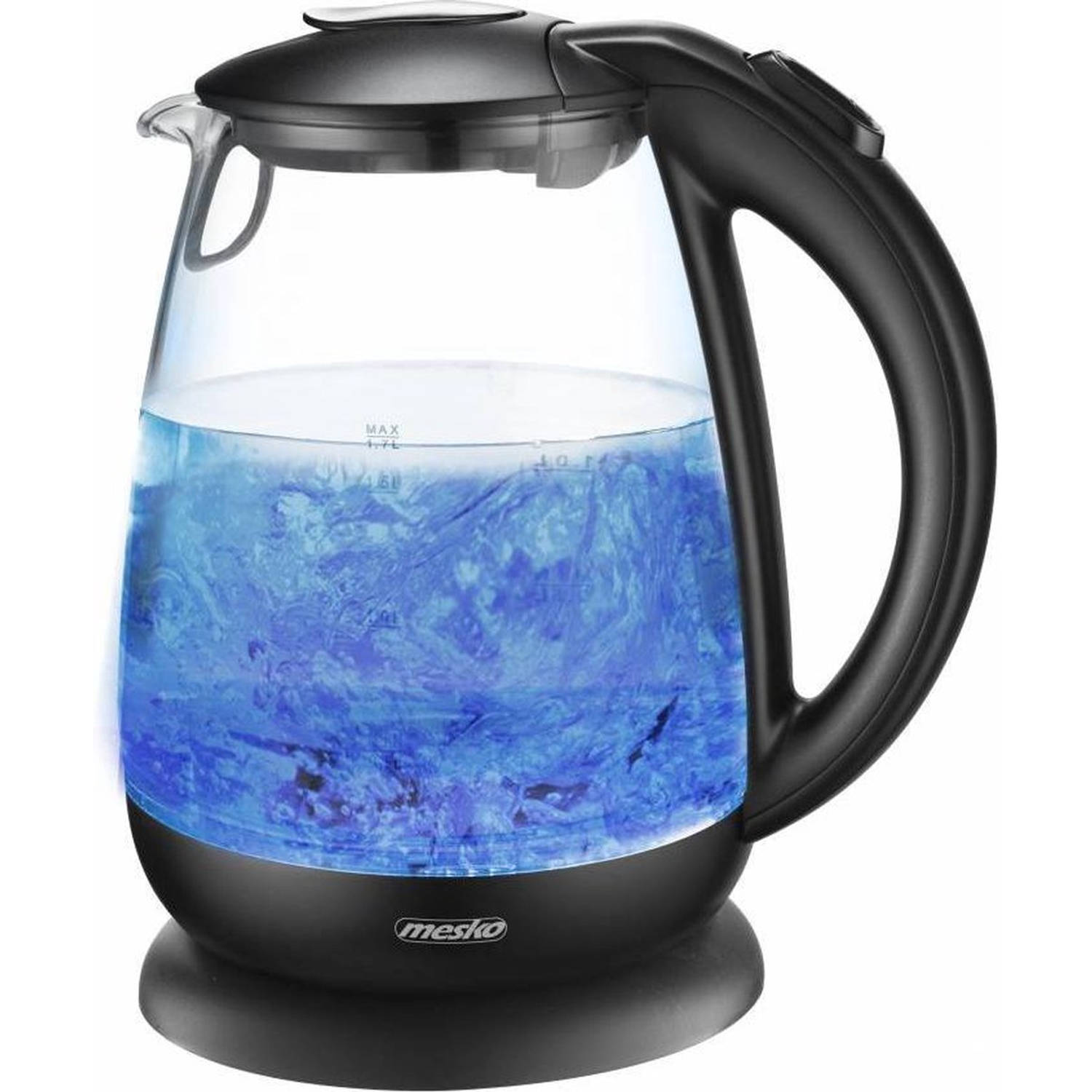 Mesko Top Choice - Sfeervolle Waterkoker - Met Led - 1.7 Liter - Incl. Filter - Zwart