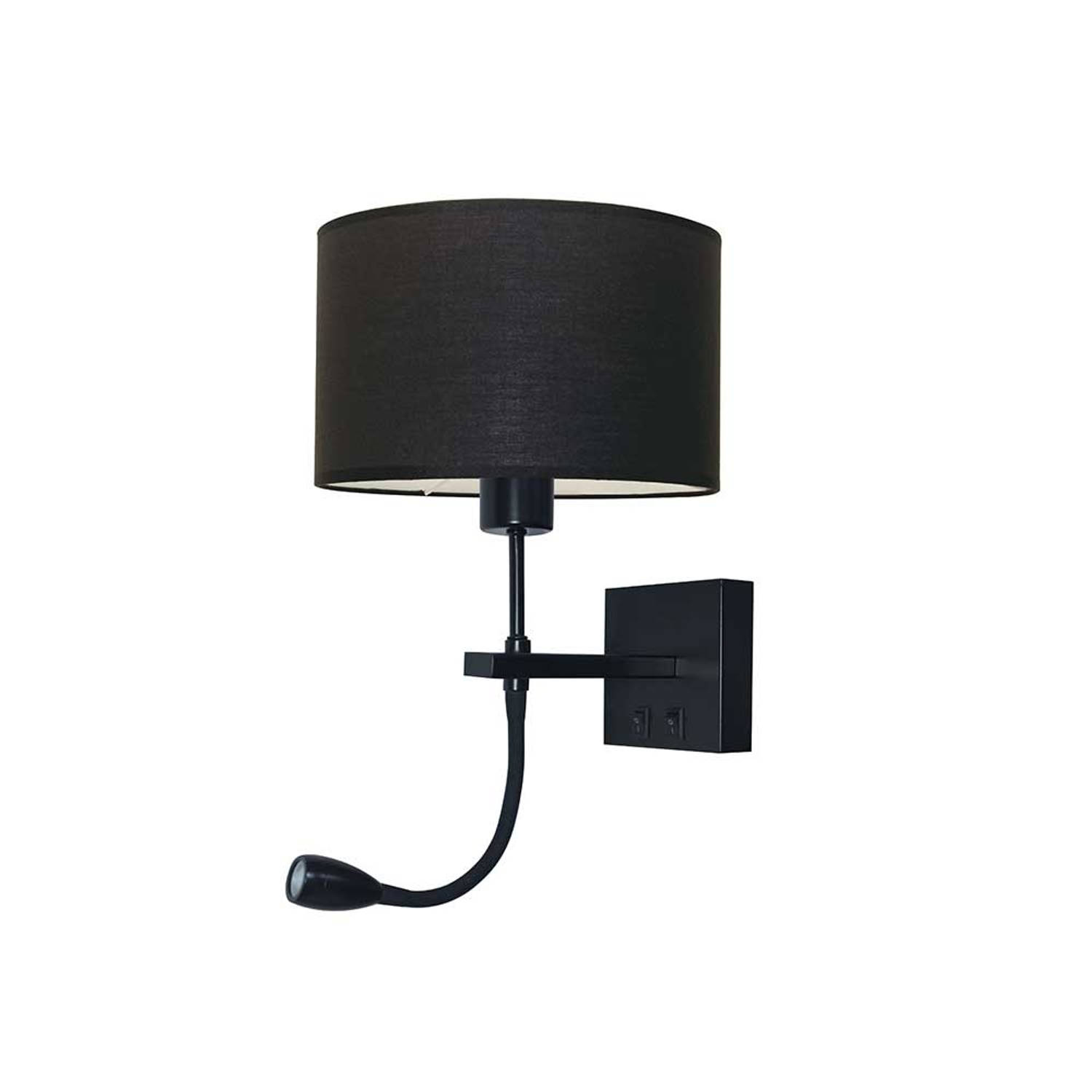 Lamponline Wandlamp Quad Incl. Kap Ø 20 Cm - Zwart