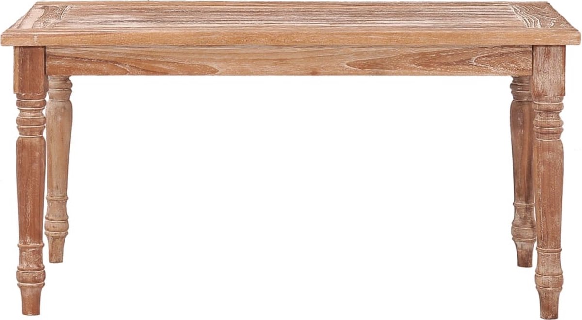 Vidaxl Salontafel Batavia 90x50x45 Cm Massief Teakhout Whitewash - Bruin