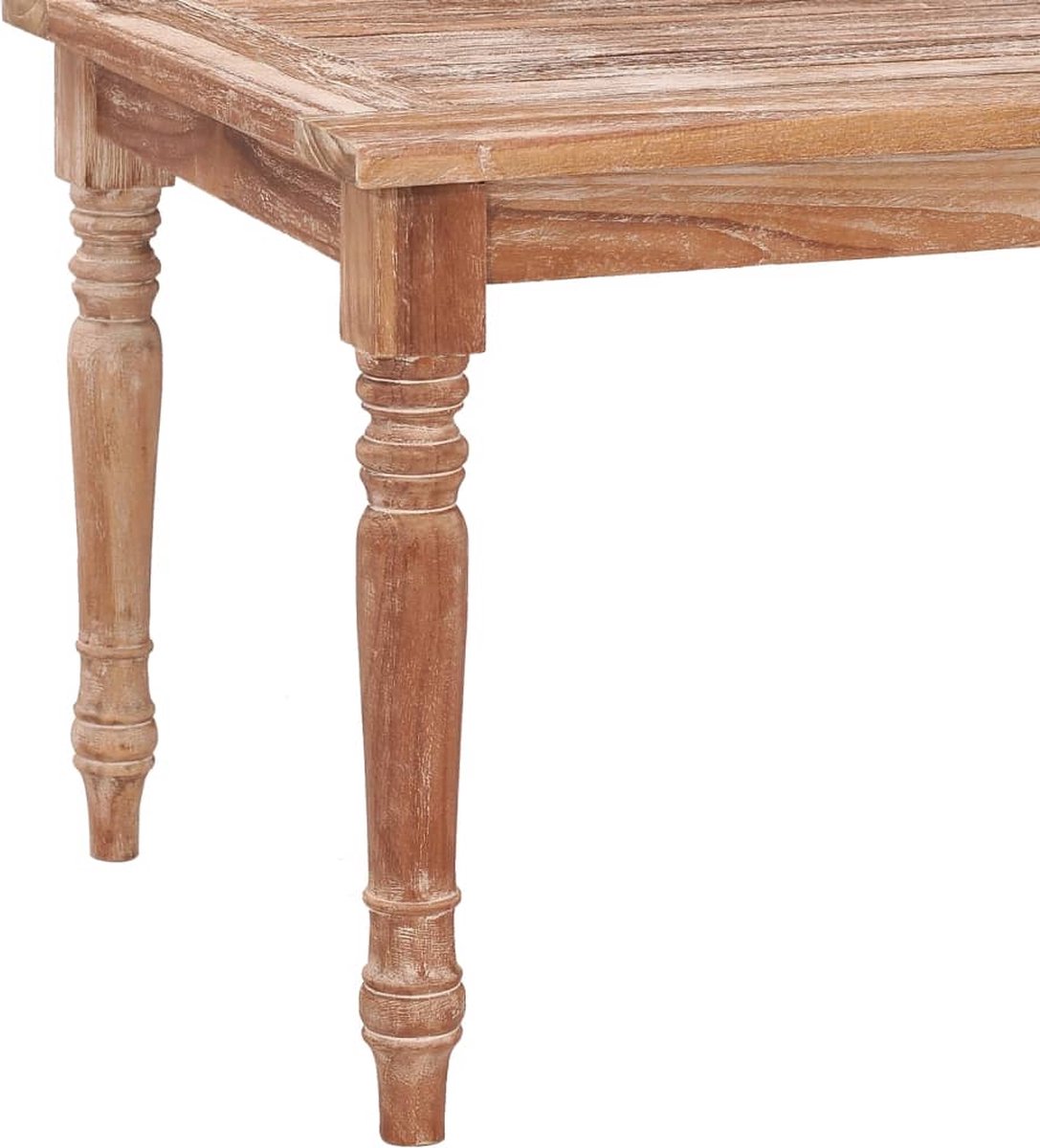 Vidaxl Salontafel Batavia 90x50x45 Cm Massief Teakhout Whitewash - Bruin
