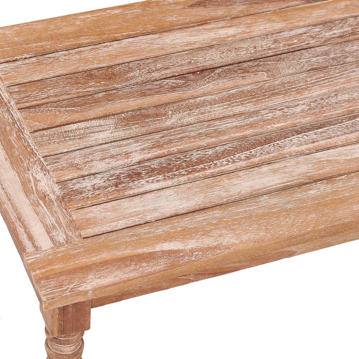 Vidaxl Salontafel Batavia 90x50x45 Cm Massief Teakhout Whitewash - Bruin