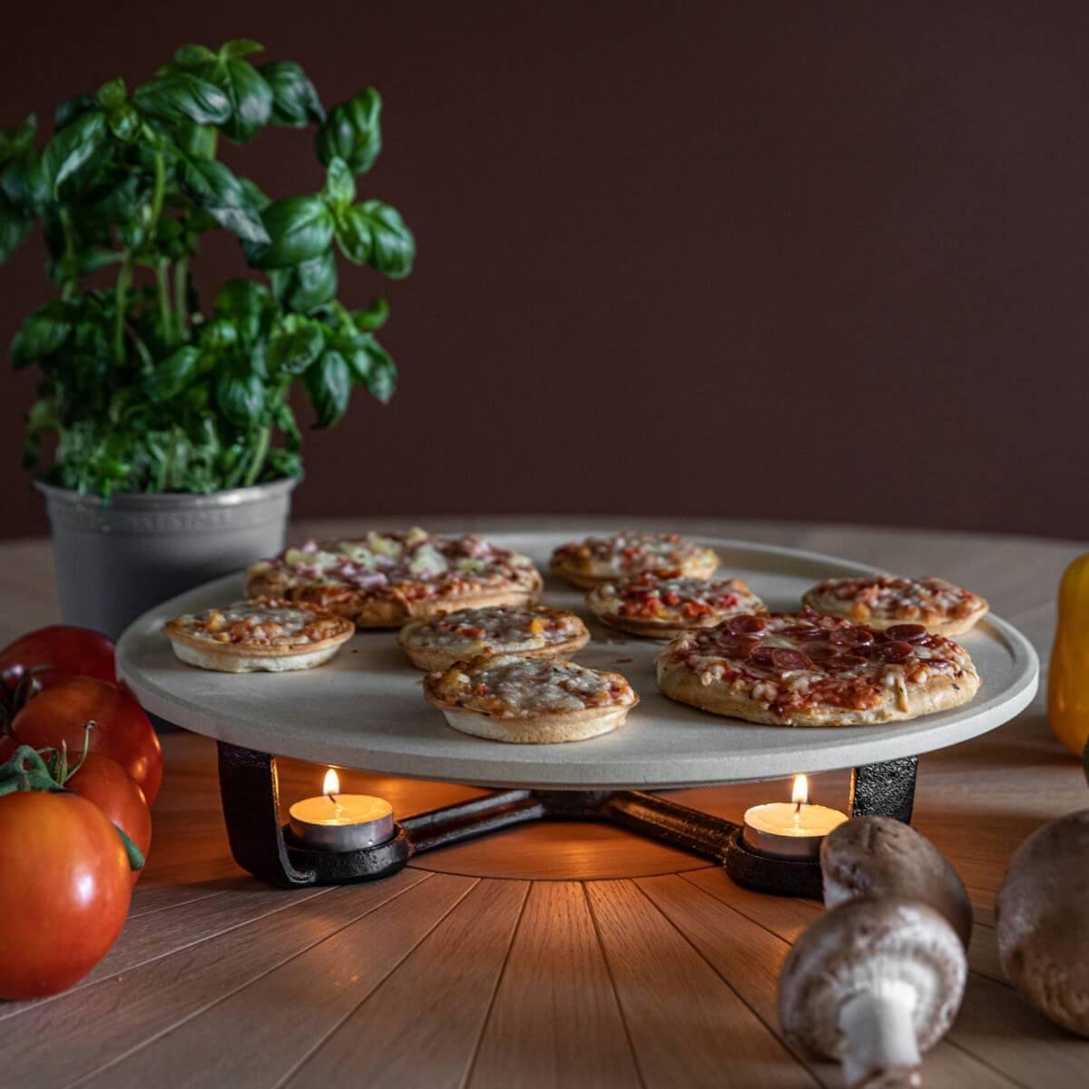 Boska Pizza Party Hot Stone - Pizzasteen Met Onderstel - Houdt Pizza Warm - Knapperige Pizzabodems