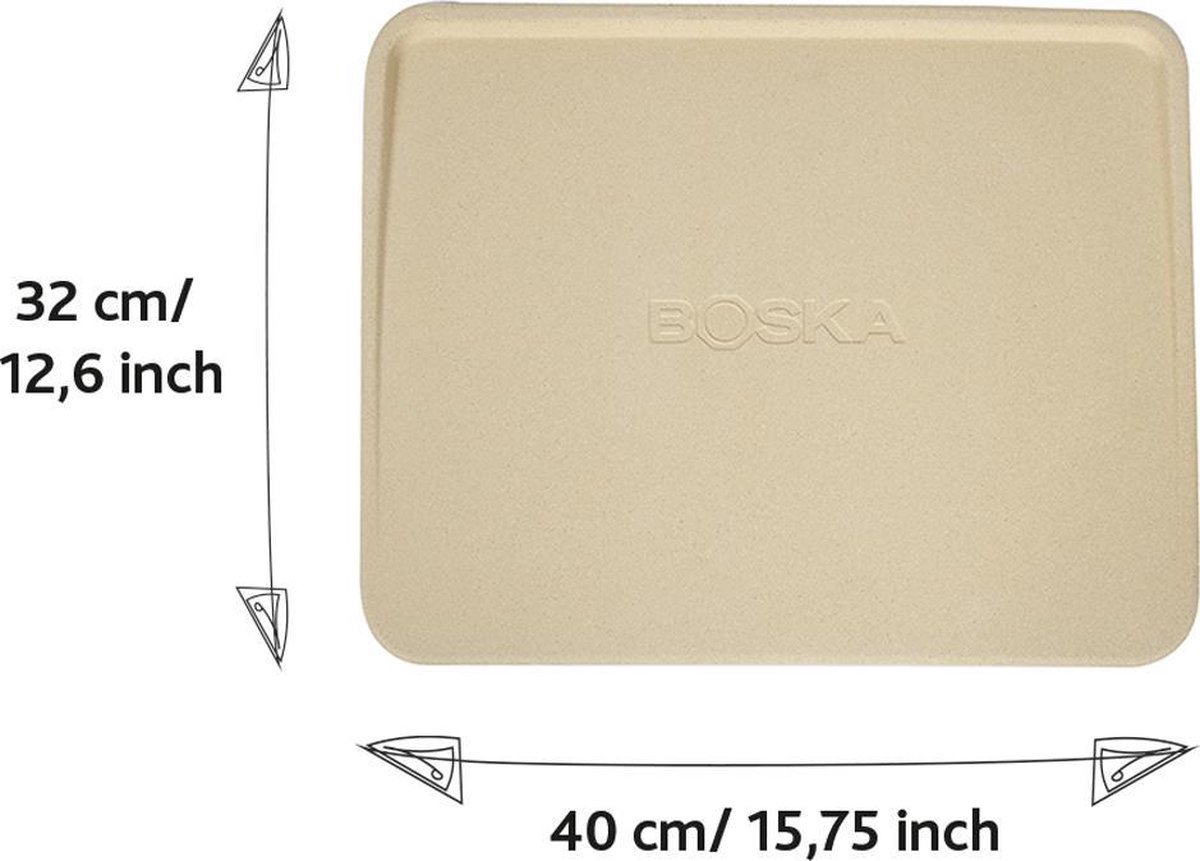 Boska Pizzasteen Deluxe Rechthoek - Voor De Oven - Steenovenkwaliteit Pizza's - Luxe Opstaande Rand