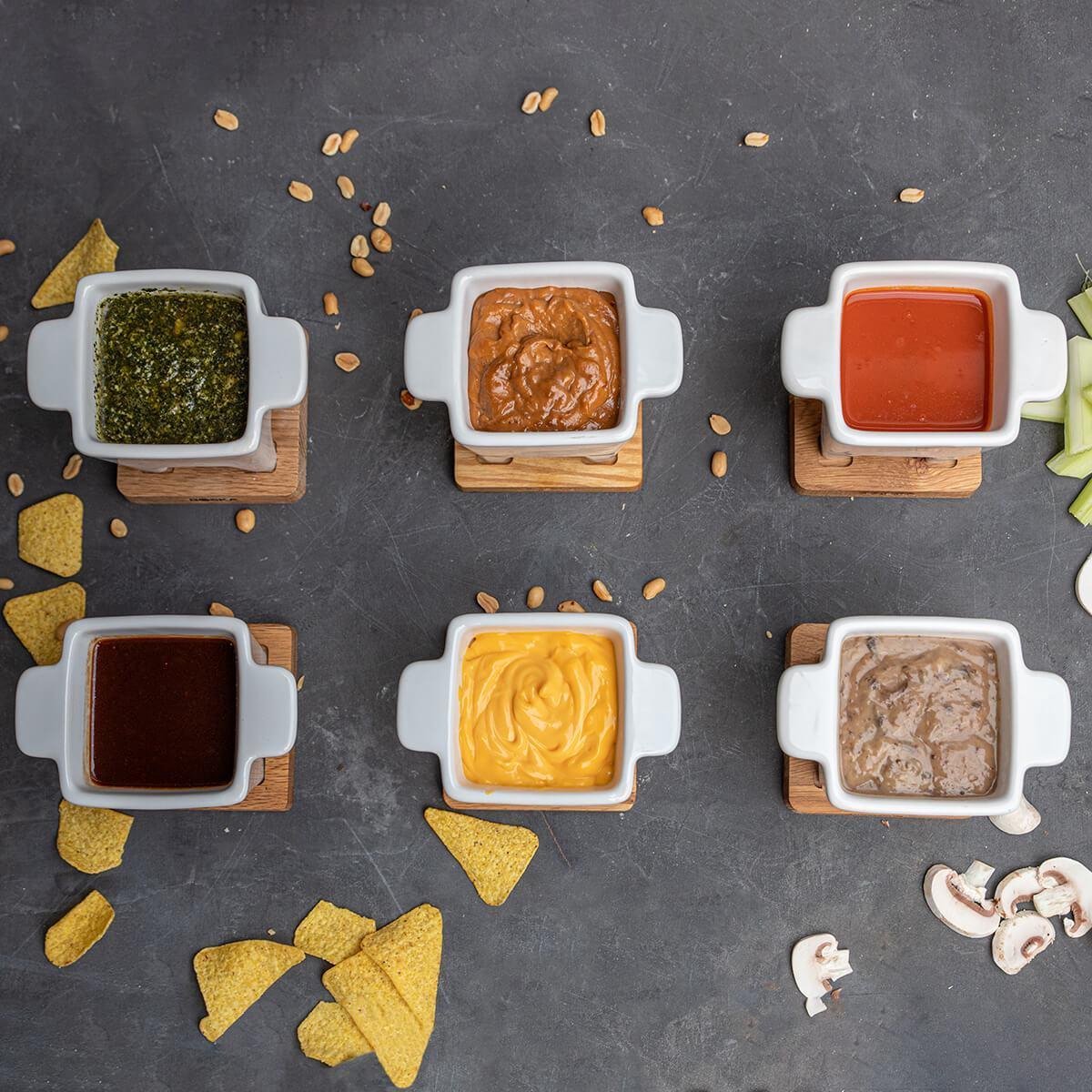 Boska Tapas Fondue Bianco L - Fondueset - Verwarmd Door Waxinelichtje - Mag In Vaatwasser - 600 Ml - Bruin