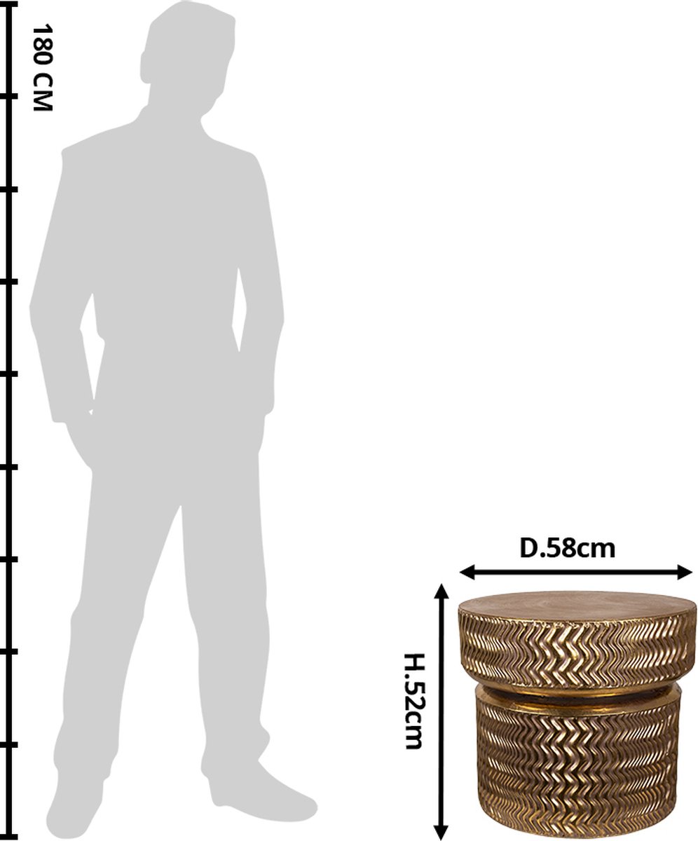 Clayre & Eef e Bijzettafel Ø 58*52 Cm 5y0957 - Goud