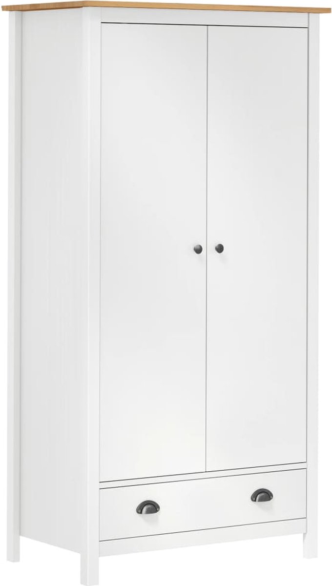 Vidaxl Kledingkast Met 2 Deuren Hill Range 89x50x170 Cm Grenenhout Wit