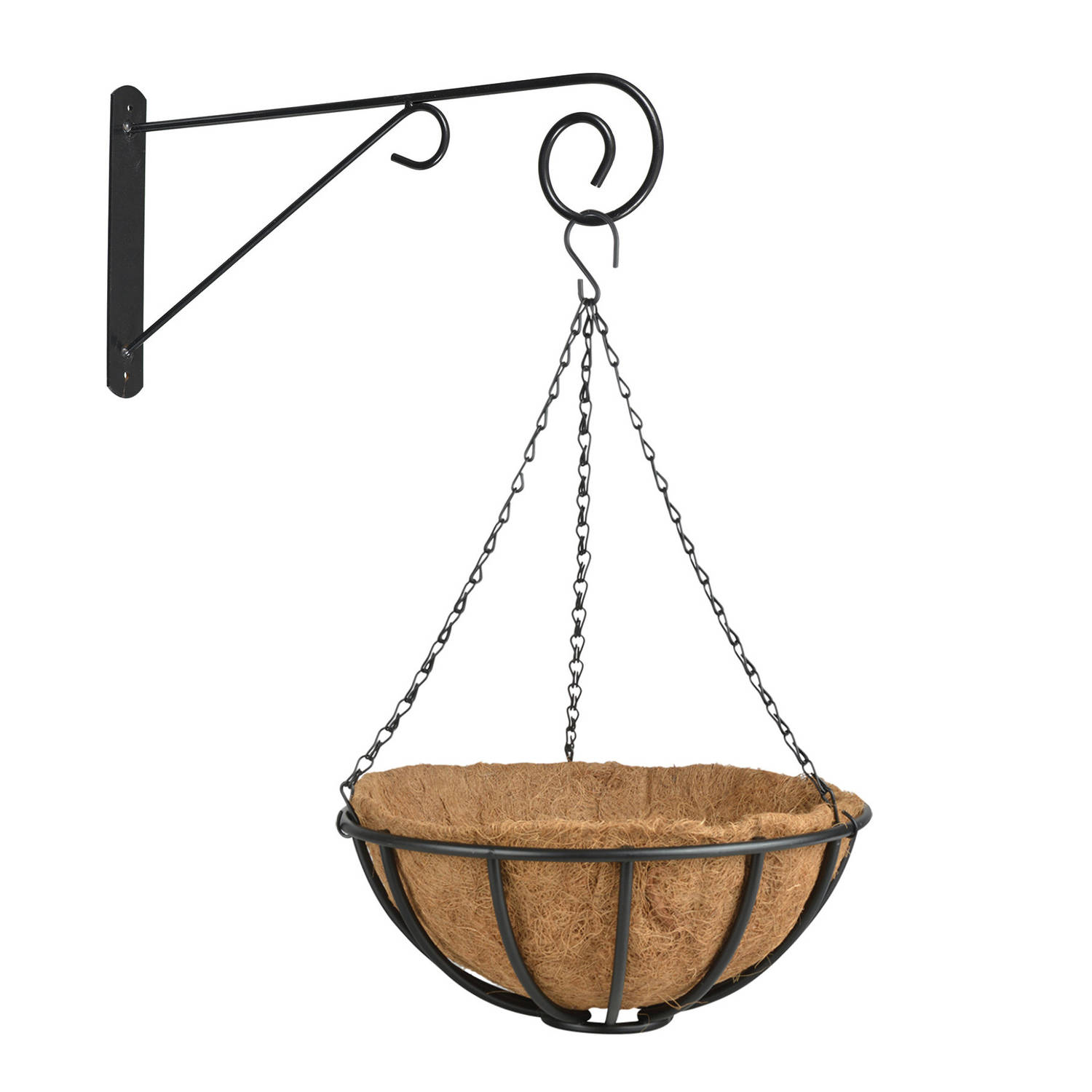 Esschert Design Hanging Basket 35 Cm Van Metaal Met Muurhaak - Complete Hangmand Set - Plantenbakken