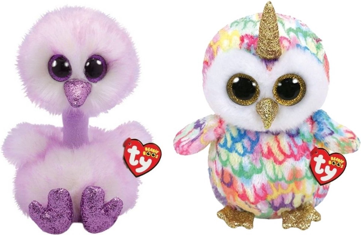 ty - Knuffel - Beanie Buddy - Kenya Ostrich & Enchanted Owl