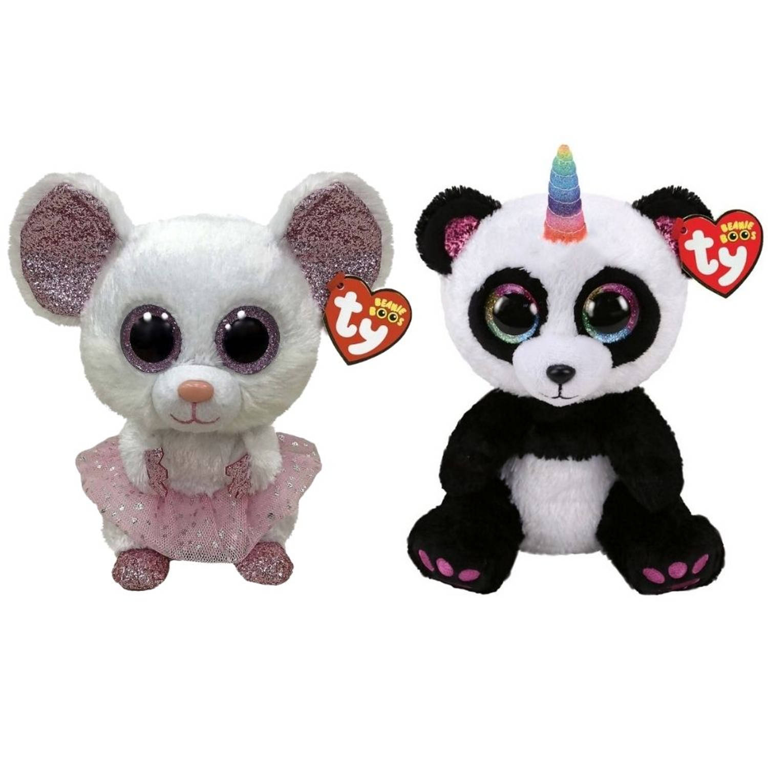 ty - Knuffel - Beanie Buddy - Nina Mouse & Paris Panda