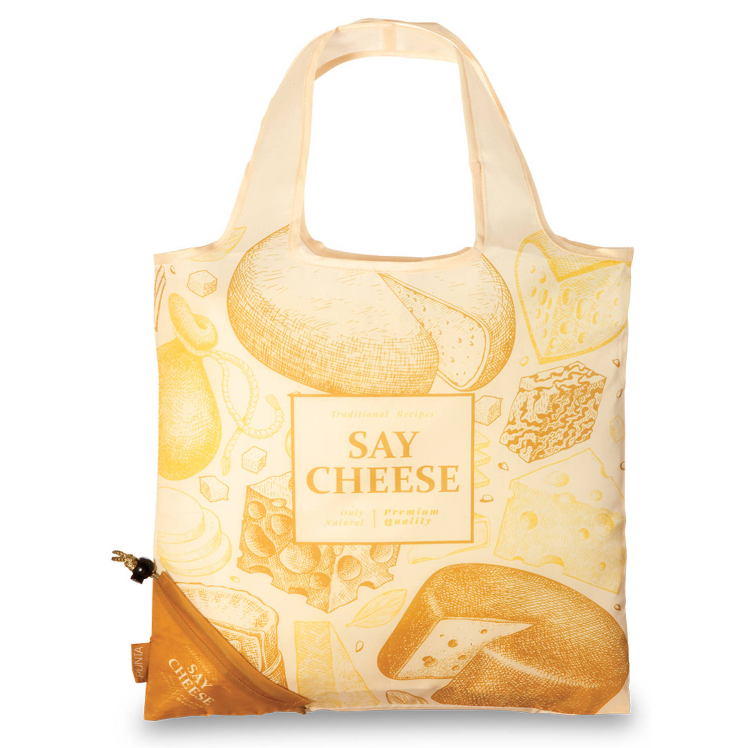 Punta Shopper Say Cheese Dames 22 Liter Polyester - Geel