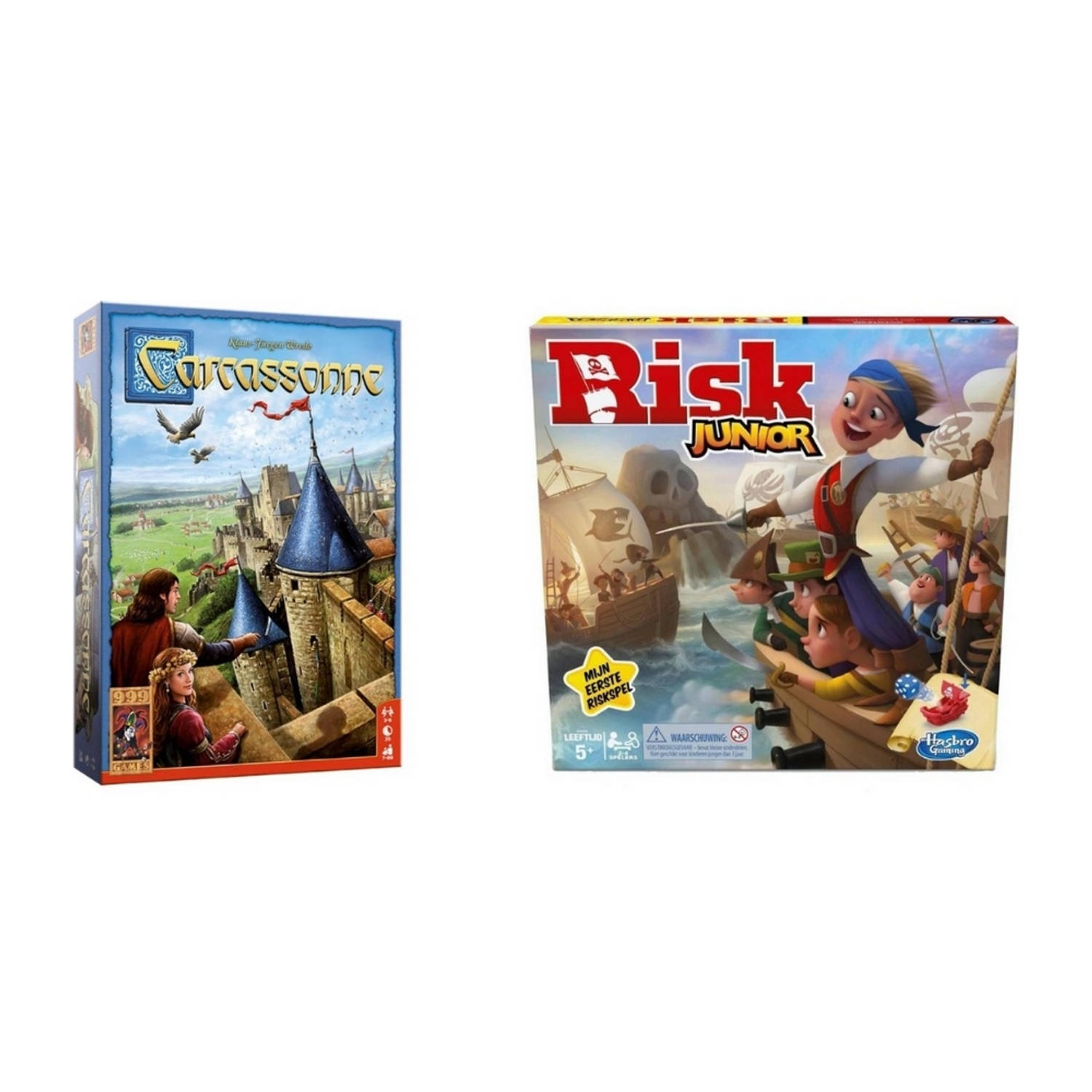 Hasbro Spellenbundel - 2 Stuks - Carcassonne & Risk Junior