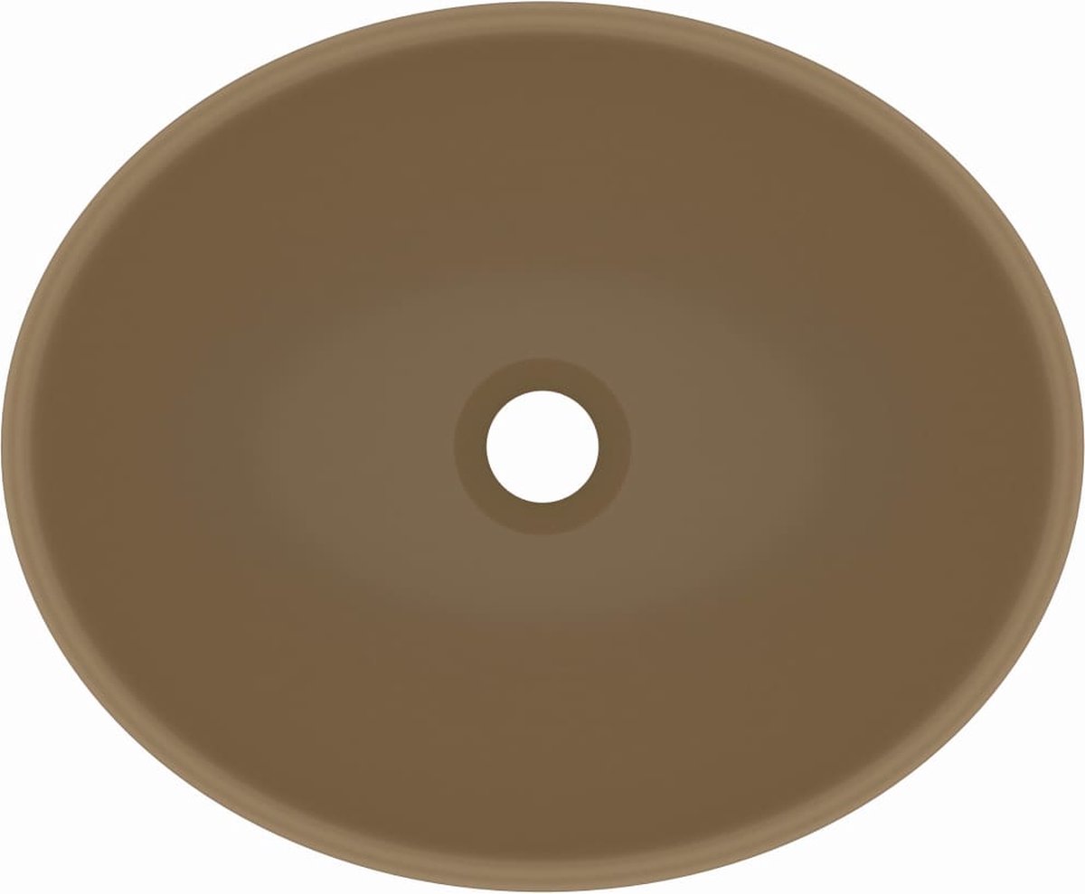 Vidaxl Wastafel Ovaal 40x33 Cm Keramiek Mat Crème