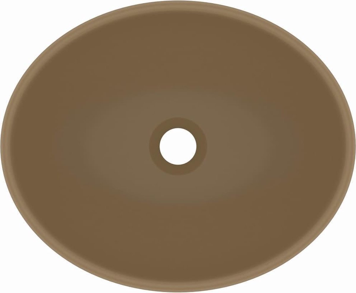 Vidaxl Wastafel Ovaal 40x33 Cm Keramiek Mat Crème